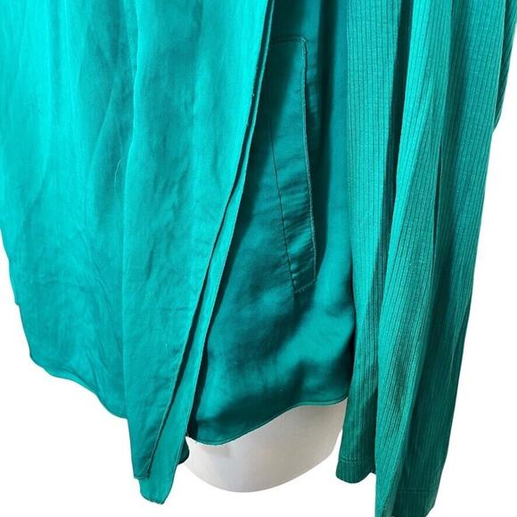 INC International Concepts Satin Long Sleeve Moto Jacket Asymmetrical Green 2X - Picture 8 of 16